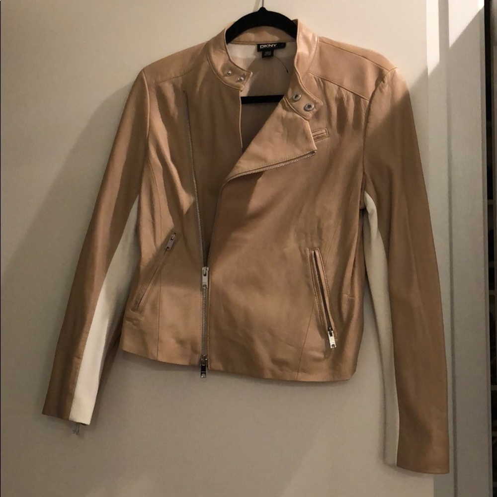DKNY never worn beige leather jacket!